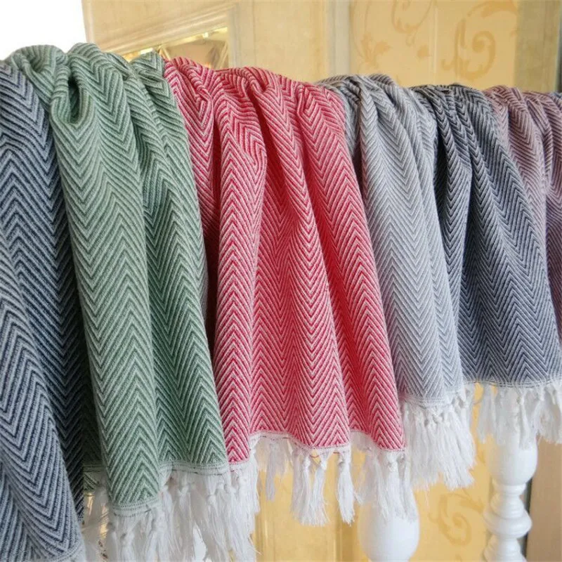 

FullLove 2PCS/Set Cotton Kitchen Towels for Dining 2018 New Striped Red Tassel Table Napkins Cloth Tea Coffee Pads Home Textile