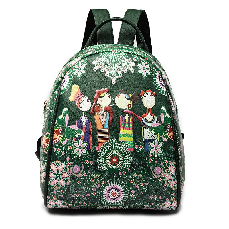 Fashion Women Backpack High Quality Youth PU Leather Backpacks national style for Girls Female Shoulder mochila HY-657 | Багаж и сумки