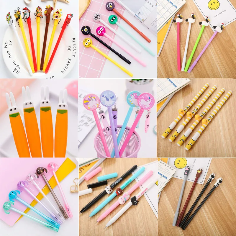 

Unicorn Gel Pen Cartoon Office School Supplies Black Signature Pen Kawaii Radish Rabbit Animal Exam Pen Korean Stationery 1pc