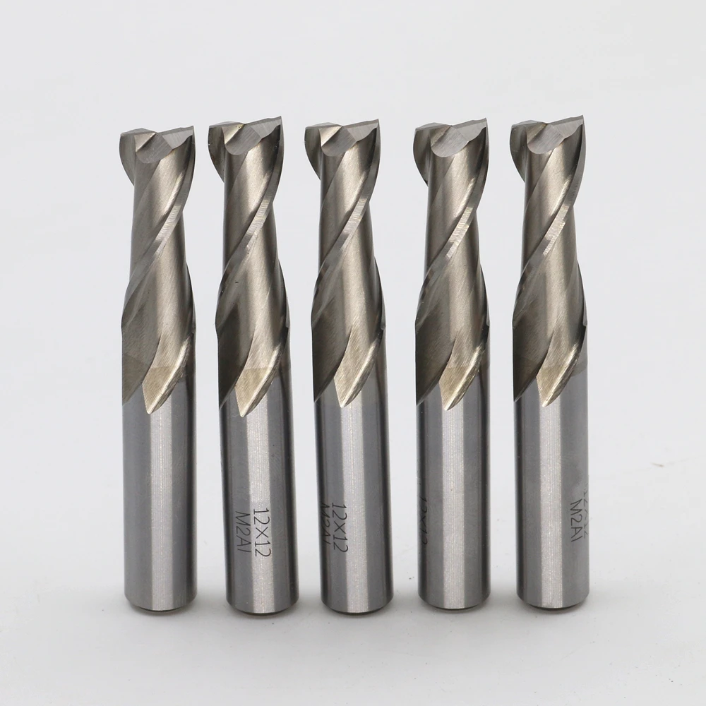 

Free shipping 5 / bag New 2flute M2AI dia 12mm end mills milling cutter machine tool CNC lathe tools HSS+AL cutter 2F12*12*35*85