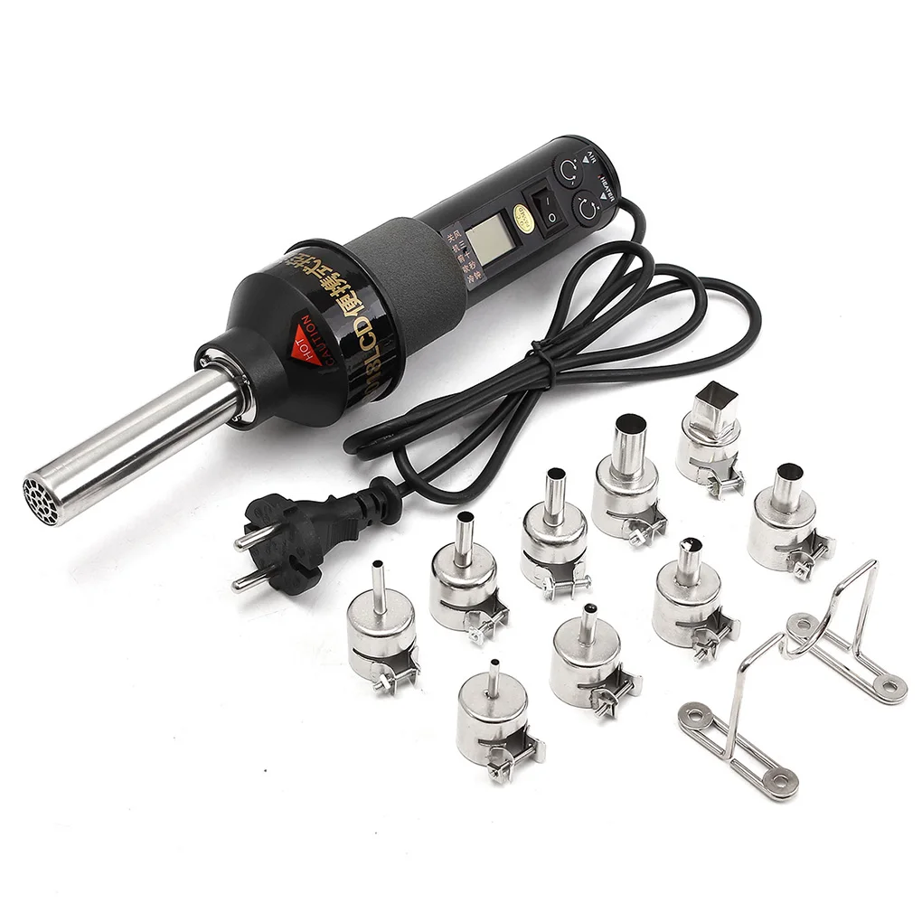 

9 Nozzle 220V 450W Electronic Heat Hot Air Solder Tool EU Plug Desoldering Soldering Station