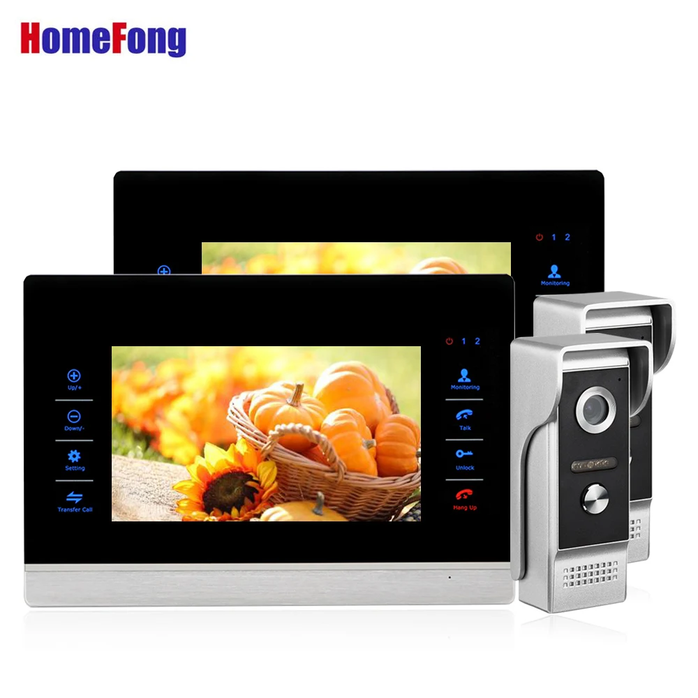 

Homefong Wired Door Intercom Camera Video Door Phone Doorbell System Electronic Doorman With Camera Unlock Metal Recording