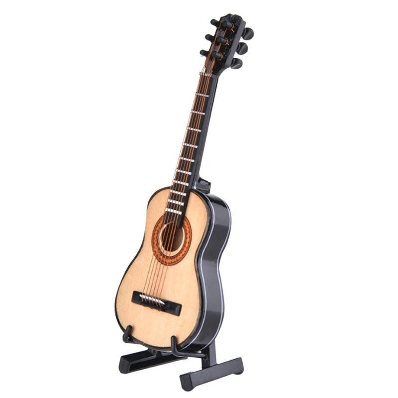 Мини классическая гитара с поддержкой миниатюрные деревянные музыкальные инструменты коллекция декоративные украшения модель украшения подарки