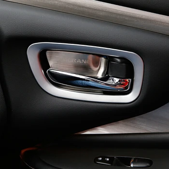 

For Nissan Murano 2015 2016 2017 2018 accessories car styling ABS Chrome Car inner door Bowl protector frame cover trim