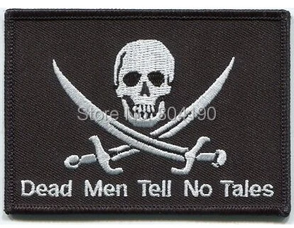 

3.75" PIRATE FLAG dead men tell no tales Outlaw MC embroidery embroidered Motorcycle Biker Vest Patch SEW ON IRON ON Badge