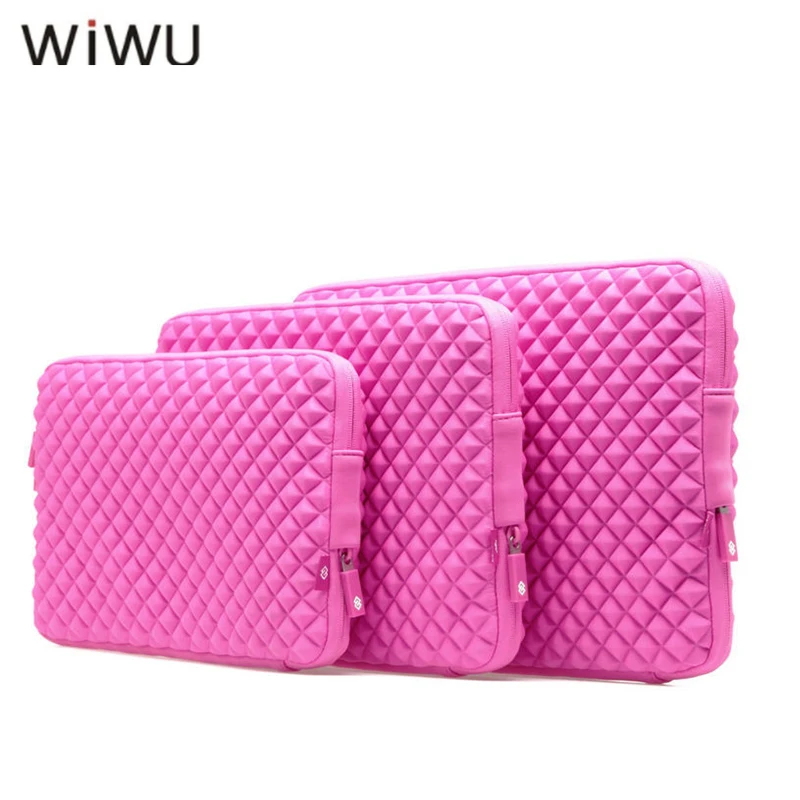 Wiwu Новый розовый синий ноутбук Сумки из мягкой шерсти внутренний Laptop Sleeve 11 12 13 14 15