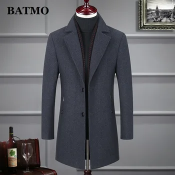 

BATMO 2019 new arrival&winter autumn high quality wool grey trench coat men,men's wool jackets ,plus-size M-5XL 1828