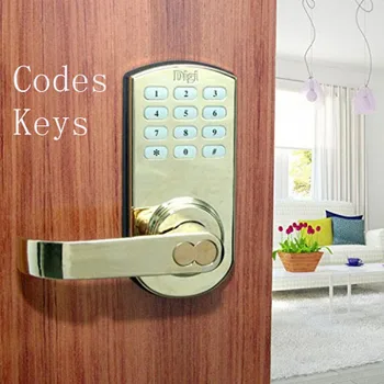 

Reversible Handle Left or Right Handle Lever Electronic Keyless Keypad Door Lock Set 209 Satin Nickel OS209G