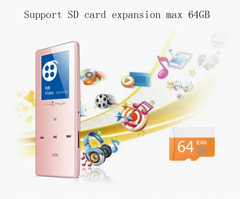 2018 Новый HIFI MP3 плеер с Bluetooth LosslessTouch кнопку музыкального проигрывателя шагомер FM