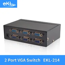 EKL 2x Input 4x Output VGA Splitter Switch 2 Way Switcher Resolution 1920×1440