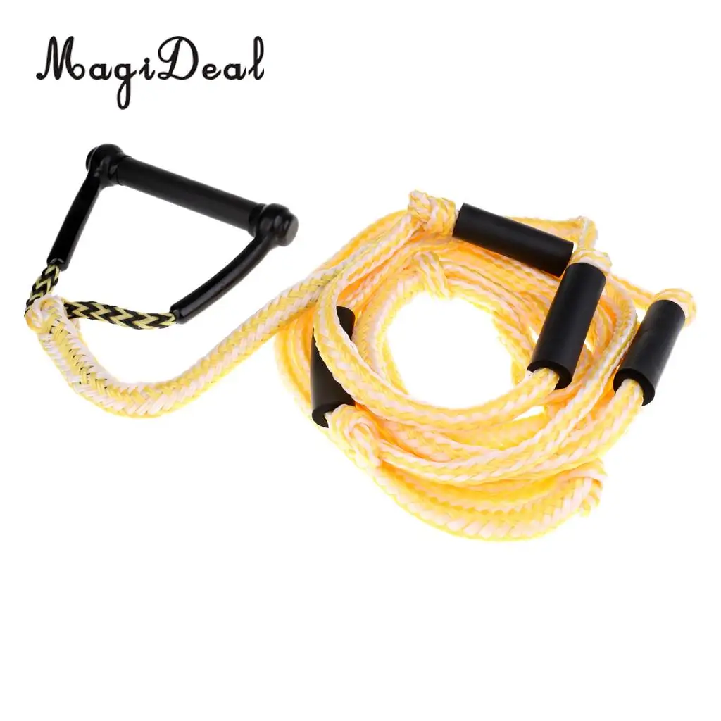 MagiDeal 24ft Water Ski Rope Tow Harness Rope with Handle for Wakeboard Knee Board
