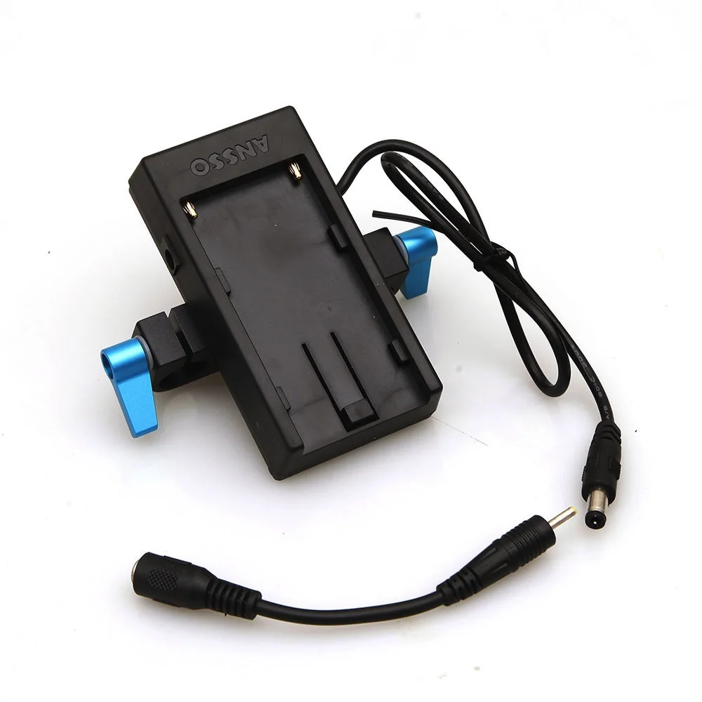 New Battery Mount Plate Power Supply Charger Adapter With 15mm Rod