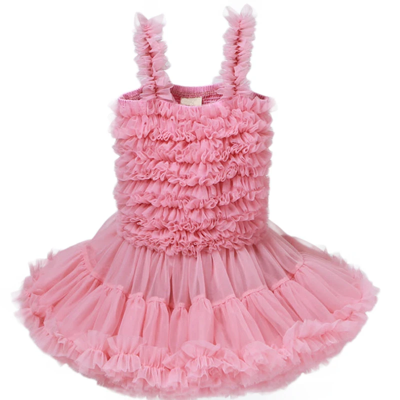 

Baby Girls Tutu Dress Princess Wedding Birthday Party Dresses Sleeveless Lace Ball Gown Dress Blue Gray Pink 12M-6Y GD105