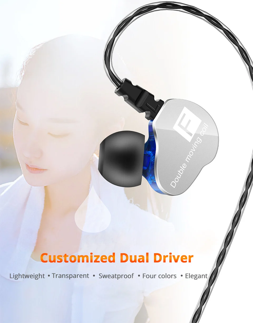 In Ear Sport Earphones Earbuds Dynamic Drivers Headset Wired Earphone For Phone Stereo Mic Dual Driver Earphone With Microphone (2)