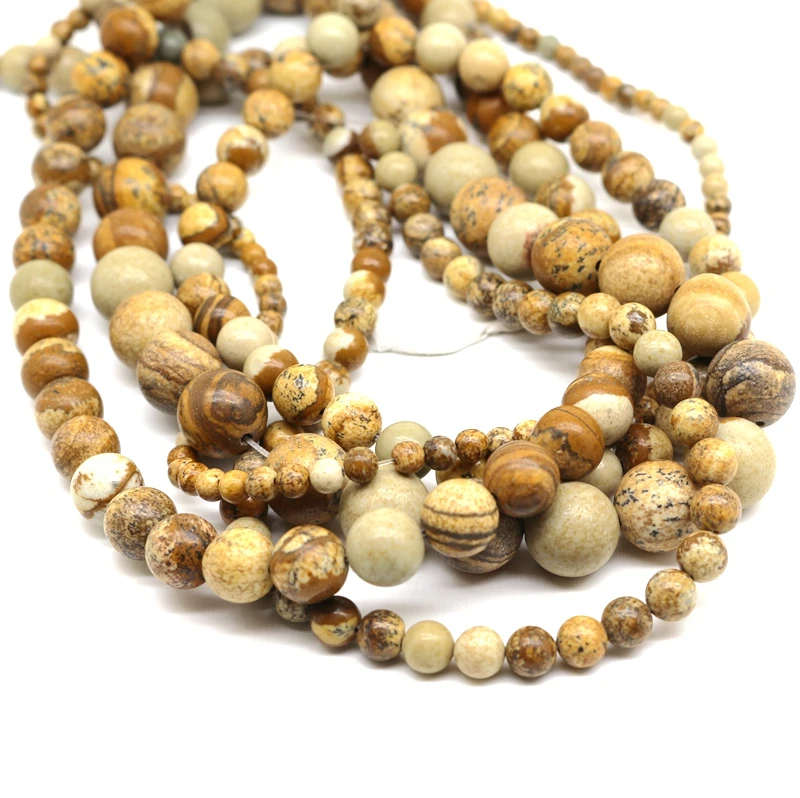 

Natural crystal picture stone beads semi - finished products stone beads 6-14mm DIY jewelry accessories