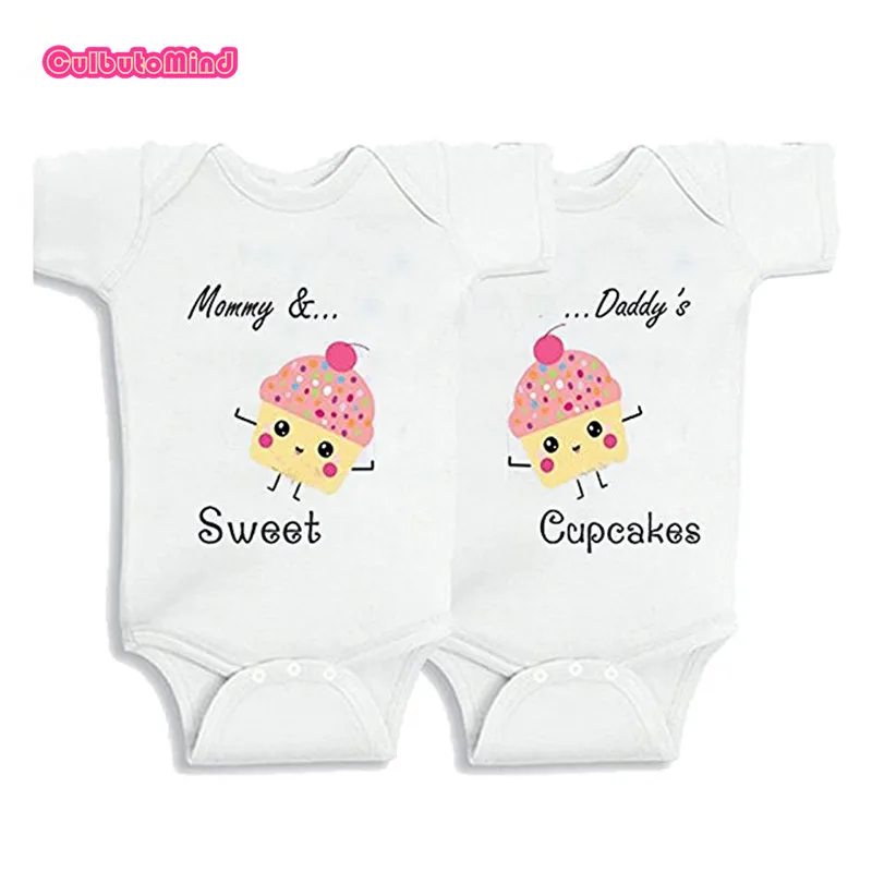 Culbutomind/детская одежда для близнецов, комплекты для девочек-близнецов, милый комбинезон для новорожденных из органического хлопка, милый кекс(от 0 до 12 месяцев - Цвет: sweet cupcake