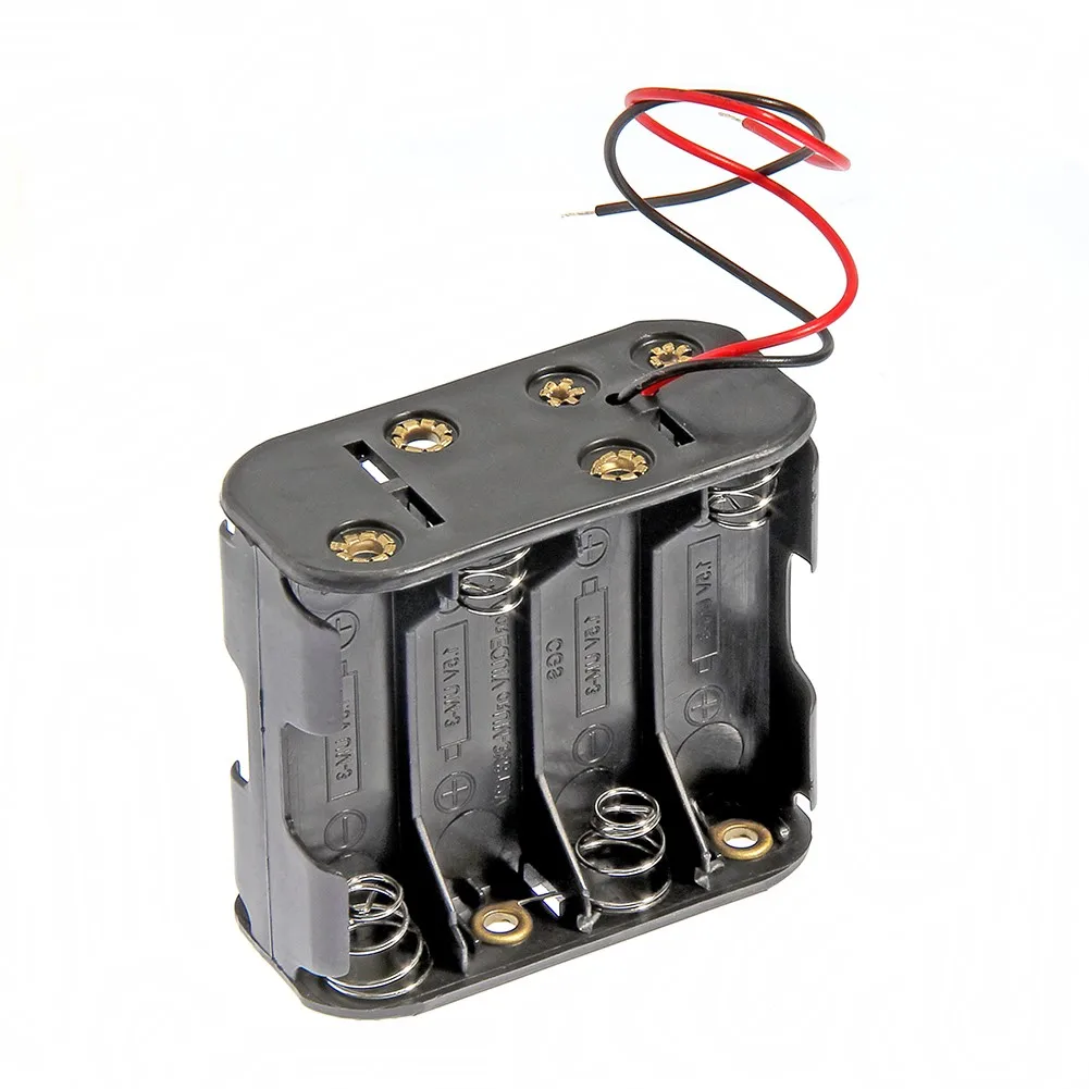 Plastic 12 Volt 12V Battery Clip Slot Storage Holder Box Case 8 AA 2A