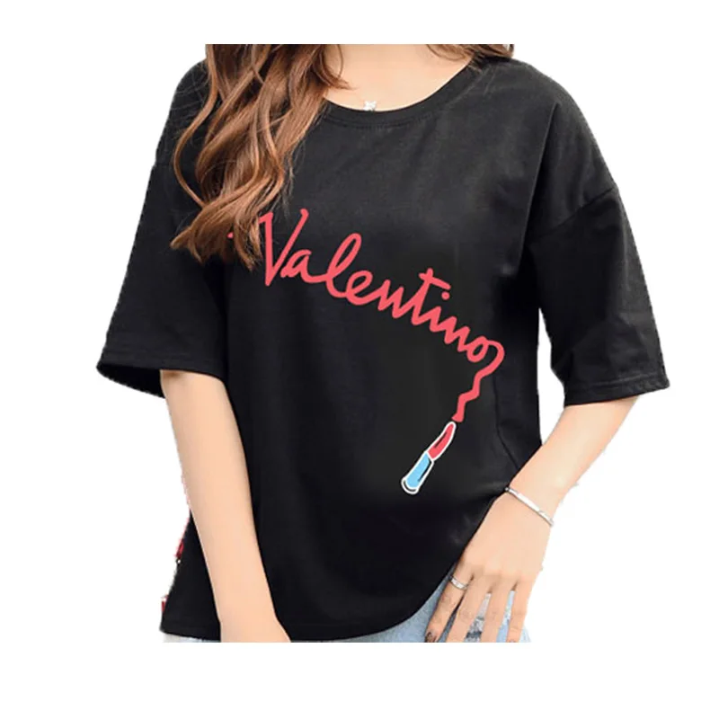 

Candy 12Colors Female Casual Tops Short New Summer 2019 Pure Simple Top Cotton Cute Fashion Harajuku Cotton T Shirt Printed GBQ