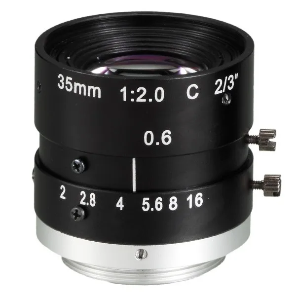 5 мегапикселей 2/3 &quotF1.6 16C 35 мм C крепление линзы машинного зрения для промышленной