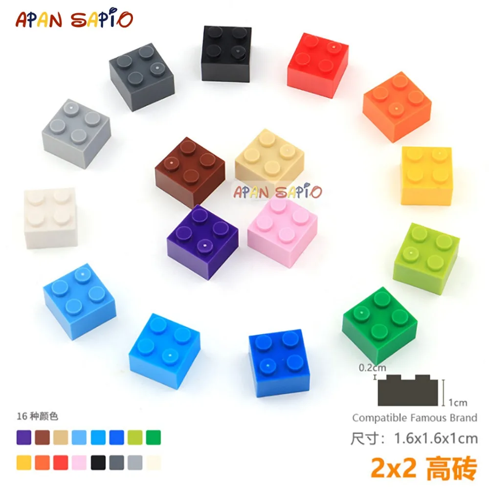 

DIY blocks mini building blocks brick toys 2X2 high 15pcs/lot Duplo educational blocks toys for Children Compatible legoeING