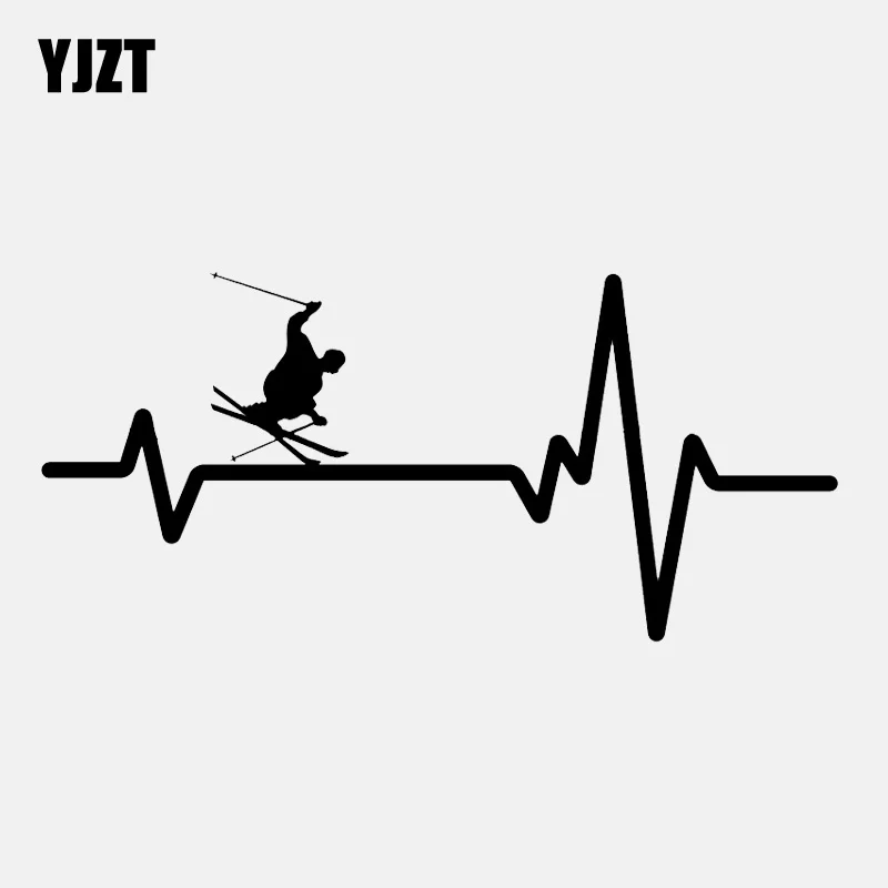 YJZT 16 8 см * 7 наклейка на автомобиль стиль Skier Поворот сердцебиение виниловая