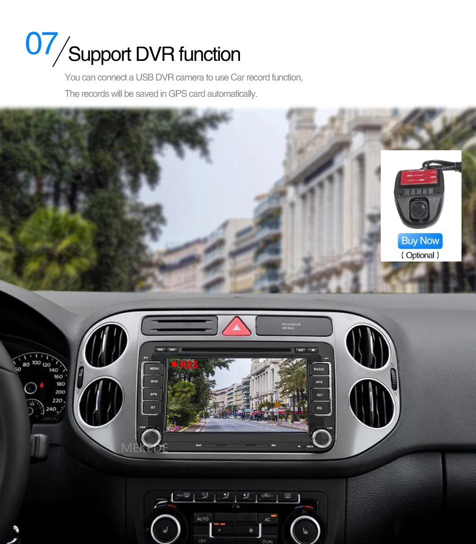Cheap 7 inch Android 7.1 2din Car GPS navigation Player for VW Caddy EOS Golf Jetta Passat tiguan polo golf 5 with DVD BT radio stereo 20