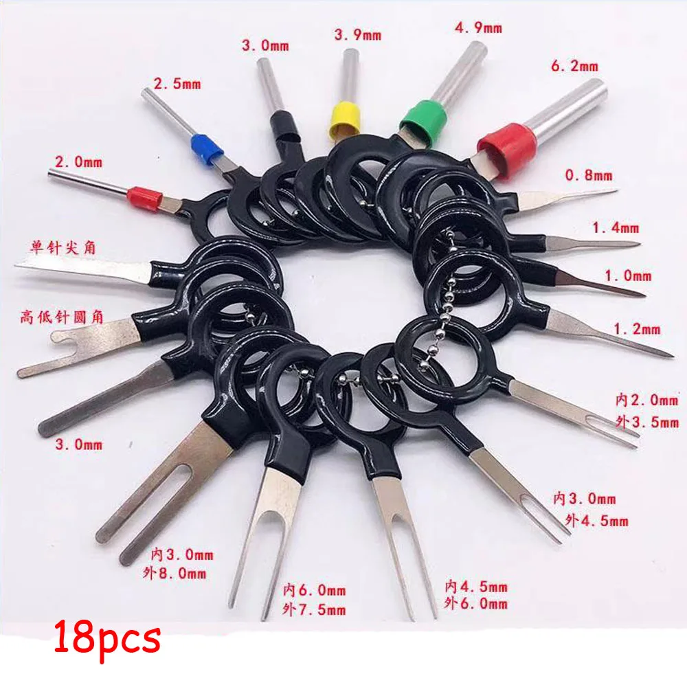

18pcs/lot Auto Car Plug Remove Tool Kit Circuit Board Wire Harness Terminal Extraction Pick Connector Crimp Pin Back Needle