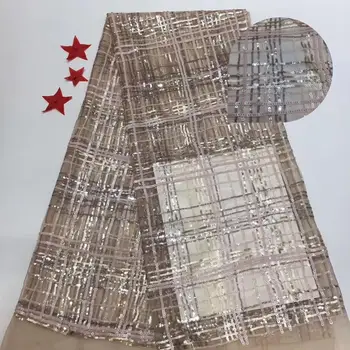 

Top quality Nigerian fabric new African embroidered lace fabric S-7325 for fashion dress