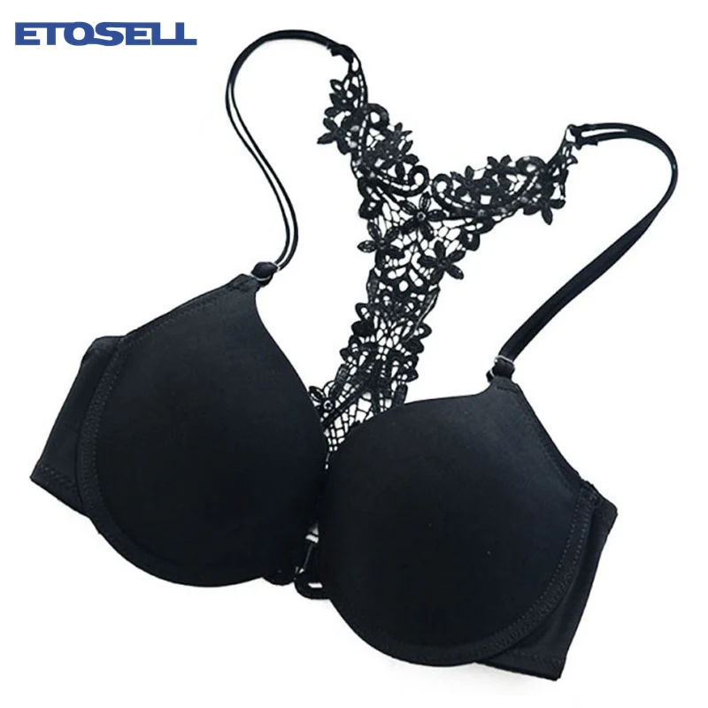  seamless sexy front button bra push up underwear buckle female bra for women 3/4 cup