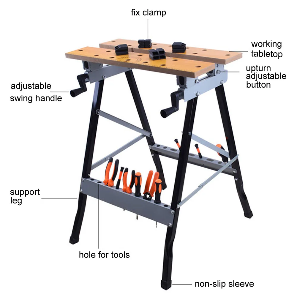 AMYAMY складной Рабочий стол стальной стол для гаража портативный инструмент складной верстак для деревообработки(200 фунтов Емкость