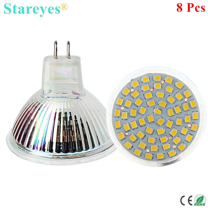 Бесплатная доставка 8 шт. SMD 2835 3528 60 светодиодов 4 Вт MR16 (12 В) Светодиодный точечный