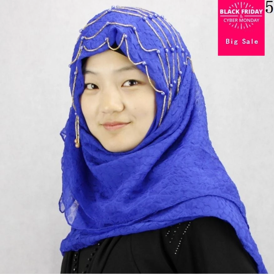 2018 Islamic Muslim Adult Fashion Diamond Handmade Scarf Hijab Female 