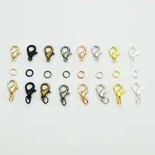 50 Pçs/lote Fecho Lagosta Gancho ou 300Pcs Círculo Aberto Ir Anéis abertas único laço para DIY Colar Pulseira Jóias Fazer