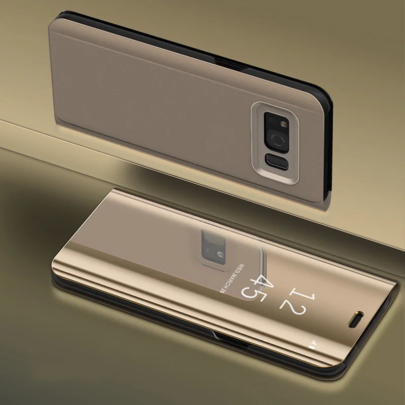 Зеркальный чехол для samsung Galaxy S8, откидная крышка, зеркальный смарт-чип внутри для samsung S8 Plus Note 8 S9 S9 plus, чехол для телефона