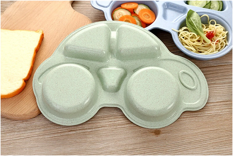 Детская посуда для малышей, мультипликационная форма автомобиля, пластины, экологически отделенные Детские тарелки для продуктов, детская посуда, лоток