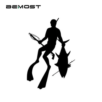 

BEMOST 2 Colors Diver Fishing Outdoor Sports Lovers Car Stickers Vinyl Decoration Decals Auto Accessories Styling 12*17.8cm