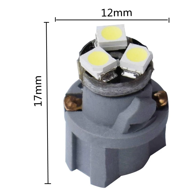 10 шт. T6.5 светодиодный лампы 12 мм Максимальный диаметр 3SMD 3 светодиодный автомобиль доска инструмент Панель авто лампы приборной панели потепления индикатор клин светильник