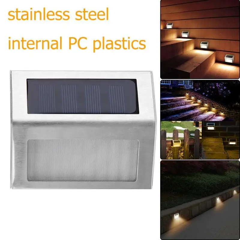 

Stainless Steel 3LED Solar Lamp Waterproof Solar Night Light Motion Sensor Porch Path Street Fence Outdoor Garden Stair Light