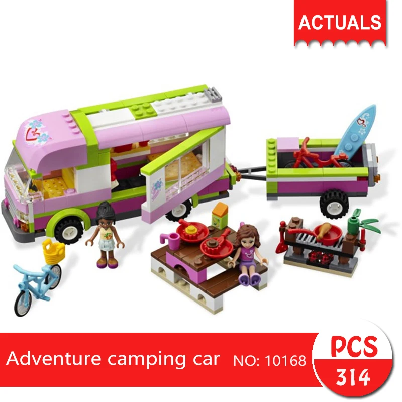 bela 10168 314Pcs Friends series Adventure camping car Building Blocks Bricks font b Toys b font