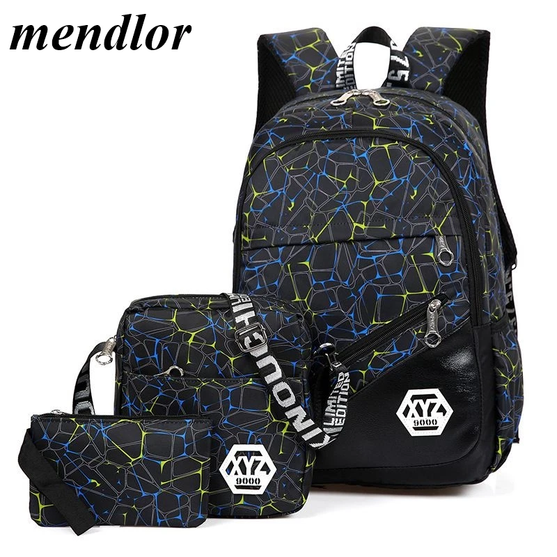 

New 3 Pieces School Backpack Set Camouflage Printing School Bag Kids Oxford Bagpack For Teenage Boys Students Schoolbags Mochila