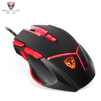 

MOTOSPEED V18 Mouse Wired Gaming Mouse 4000 DPI 9 Buttons LED Light Fire/Sniper Button Button for Laptop PC Computer Gamer Mouse