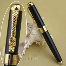 Горячая Jinhao 1200 высокое качество дракон резные и черные чернила для тела/металл/золото/авторучка для продвижения