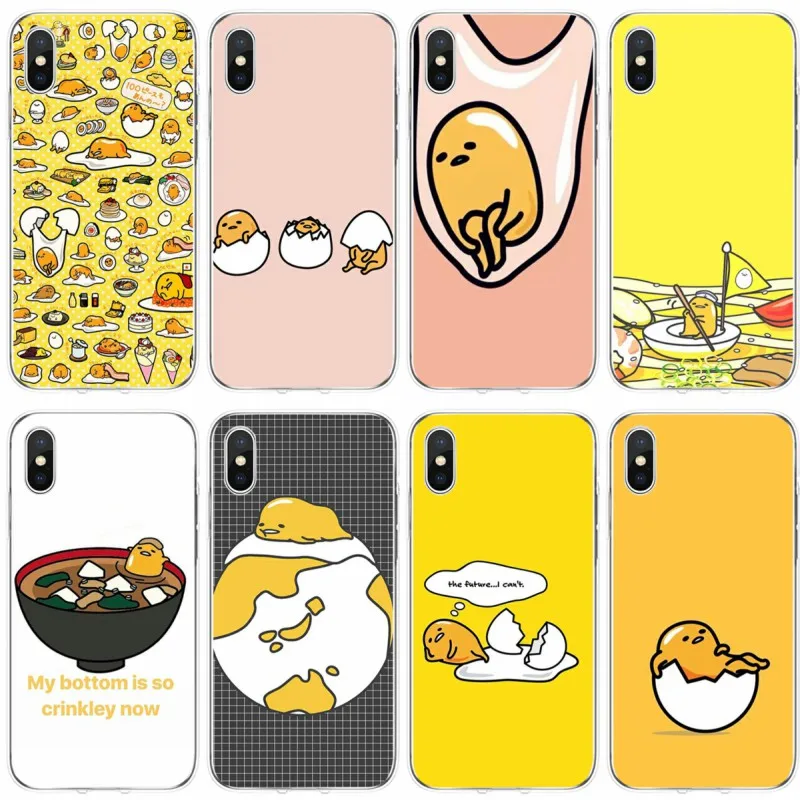 

cute lovely gudetama lazy egg Cover Soft Silicone Phone Case For iPhone 6 6plus 7 8plus 5 5S 5C SE For iPhone X XS XR XS Max