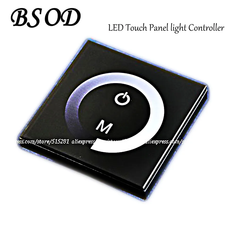 

Promotion !1 Channel LED Touch Panel light Controller Dimmer Wall Switch Ring DC12-24V 8A L86x W86 x H36 mm Free shipping