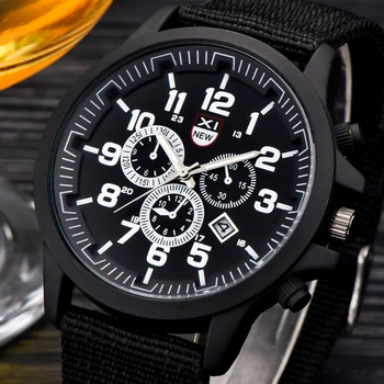 

Hot Sale XINEW Famous Brand Fashion Nylon Military Army Style Watches Men Date Analog Quartz Clock Relogio Masculino Original