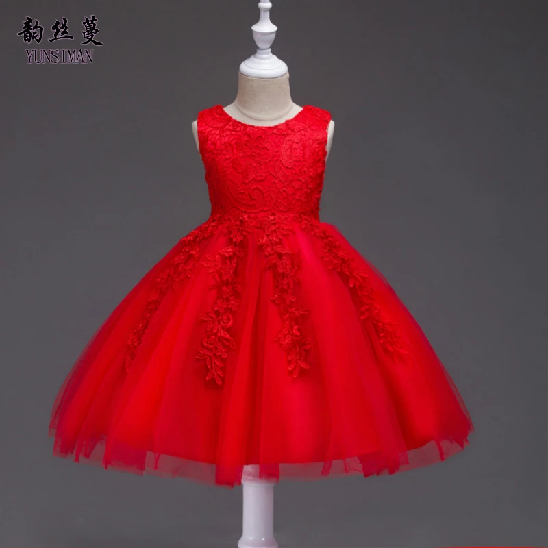 

Baby Girls Lace Dress 12 Months 6 8 to 10 Years Girls Cotton Red Party Princess Dress Girls Dress for Party and Wedding 2 4 1Q39