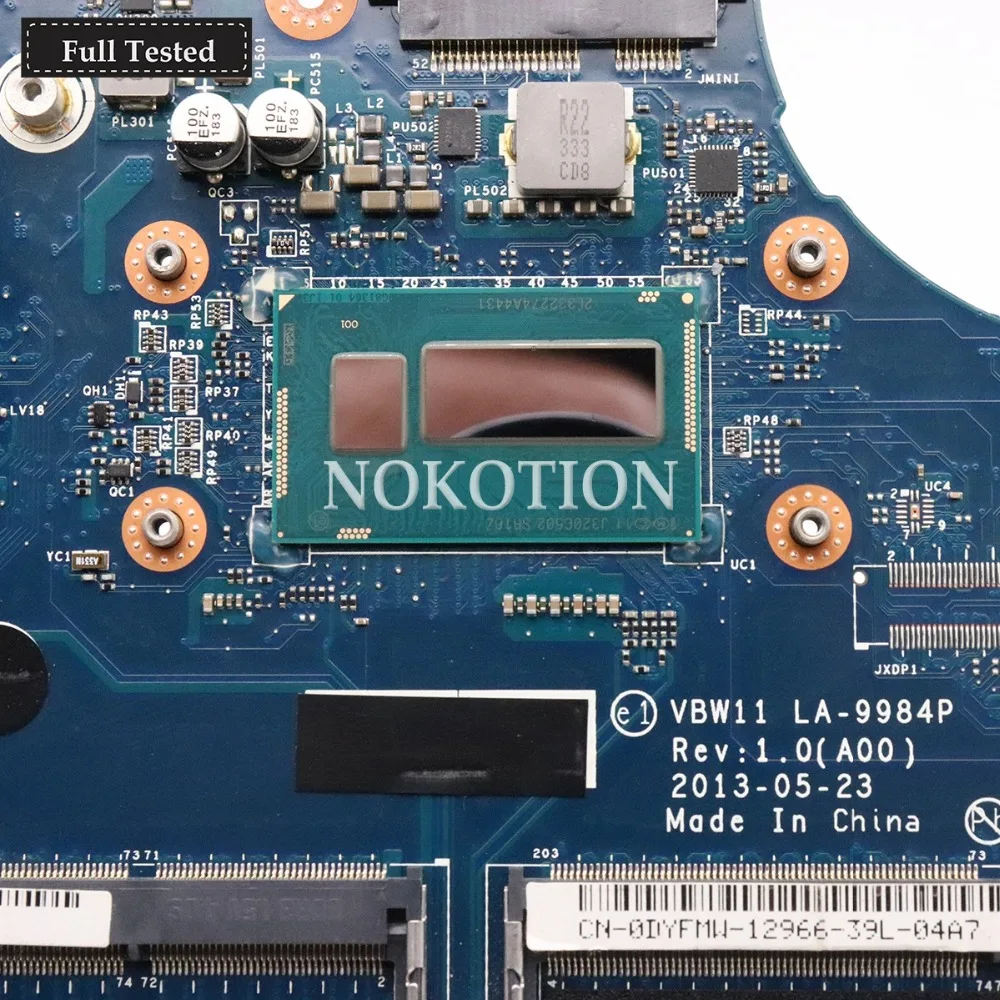 price cut  NOKOTION VBW11 LA-9984P CN-0DYFMW 0DYFMW for Dell Inspiron 17R 5737 laptop motherboard SR16Z I7-450