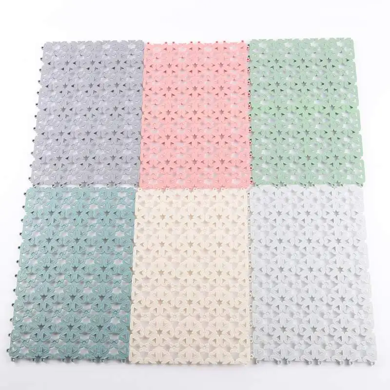 

Bathroom Non-slip Baby Safety Shower Floor Mat Croppable Free Splicing Bath Mat Candy Color Plastic PE Massage Pad Anti-Slip Mat