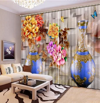 

Chinese Beautiful Curtains 2017 New Thickness Sheer Curtains For The Living Room Bedroom Colorful Home Curtains