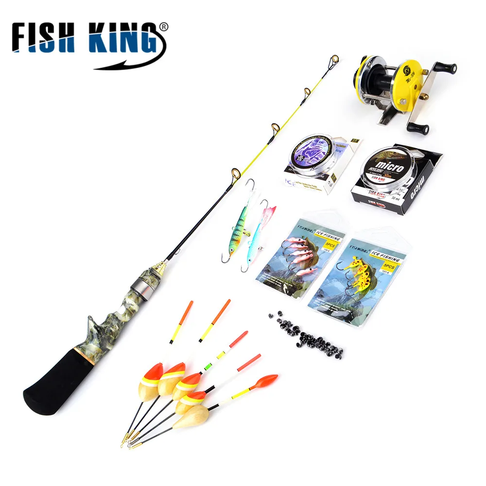 

FISHKING Combination Set With Fishing Rod Winter Ice Fishing Rod Mini Tackle Spinning Casting 30M C.W 10-20g